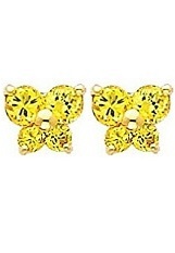 gorgeous little yellow butterfly baby birthstone earrings 